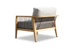 atoll teak 1 seater outdoor sofa lopi back 3 4