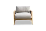 atoll teak 1 seater outdoor sofa lopi front