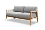 atoll teak 2 seater outdoor sofa lopi front 3 4