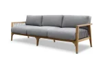 atoll teak 3 seater outdoor sofa lopi front 3 4